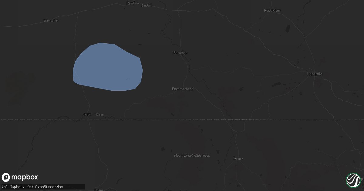 Hail map in Encampment, WY on June 22, 2024