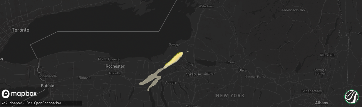 Hail map in Fulton, NY on June 22, 2024