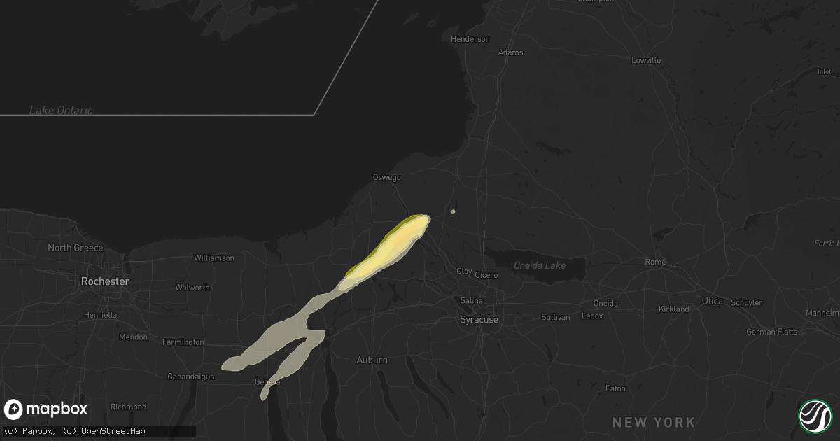 Hail map in Fulton, NY on June 22, 2024