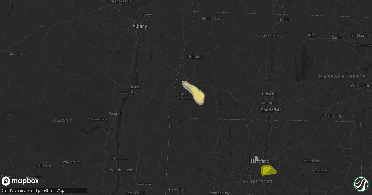 Hail map in Great Barrington, MA on June 22, 2024