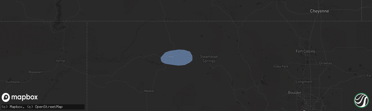 Hail map in Hayden, CO on June 22, 2024