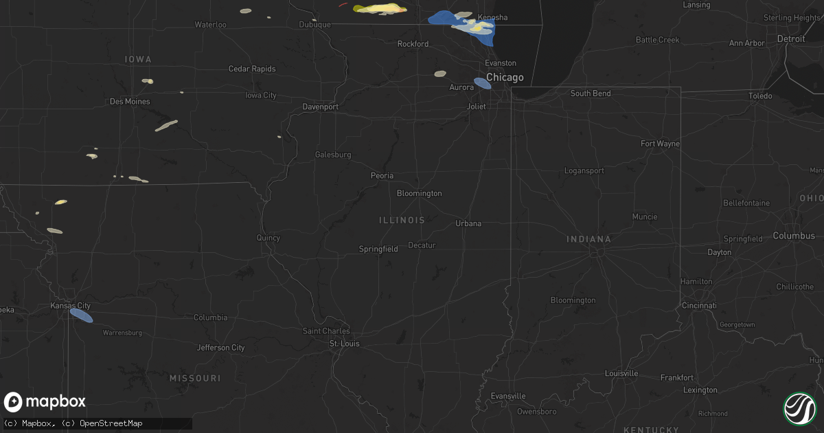 Hail map in Illinois on June 22, 2024