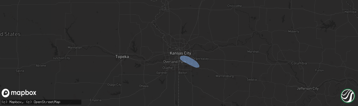 Hail map in Kansas City, MO on June 22, 2024