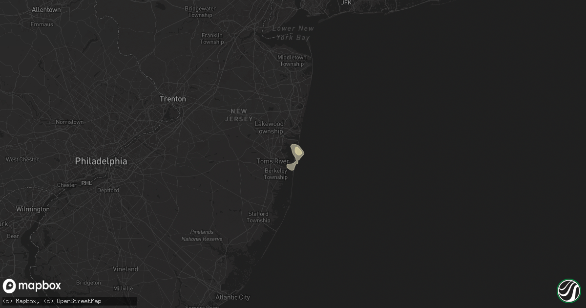 Hail map in Lavallette, NJ on June 22, 2024