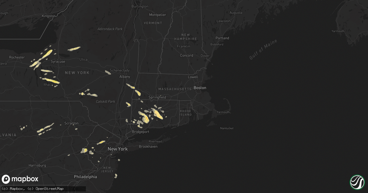 Hail map in Massachusetts on June 22, 2024