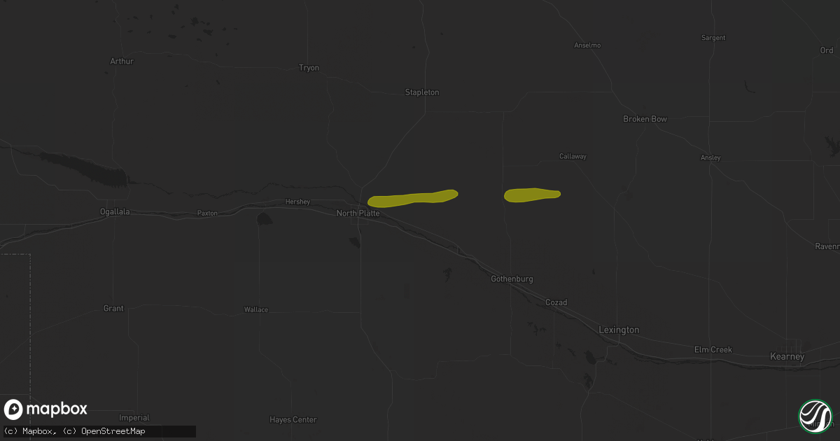 Hail map in Maxwell, NE on June 22, 2024