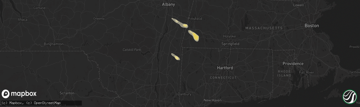 Hail map in Millerton, NY on June 22, 2024
