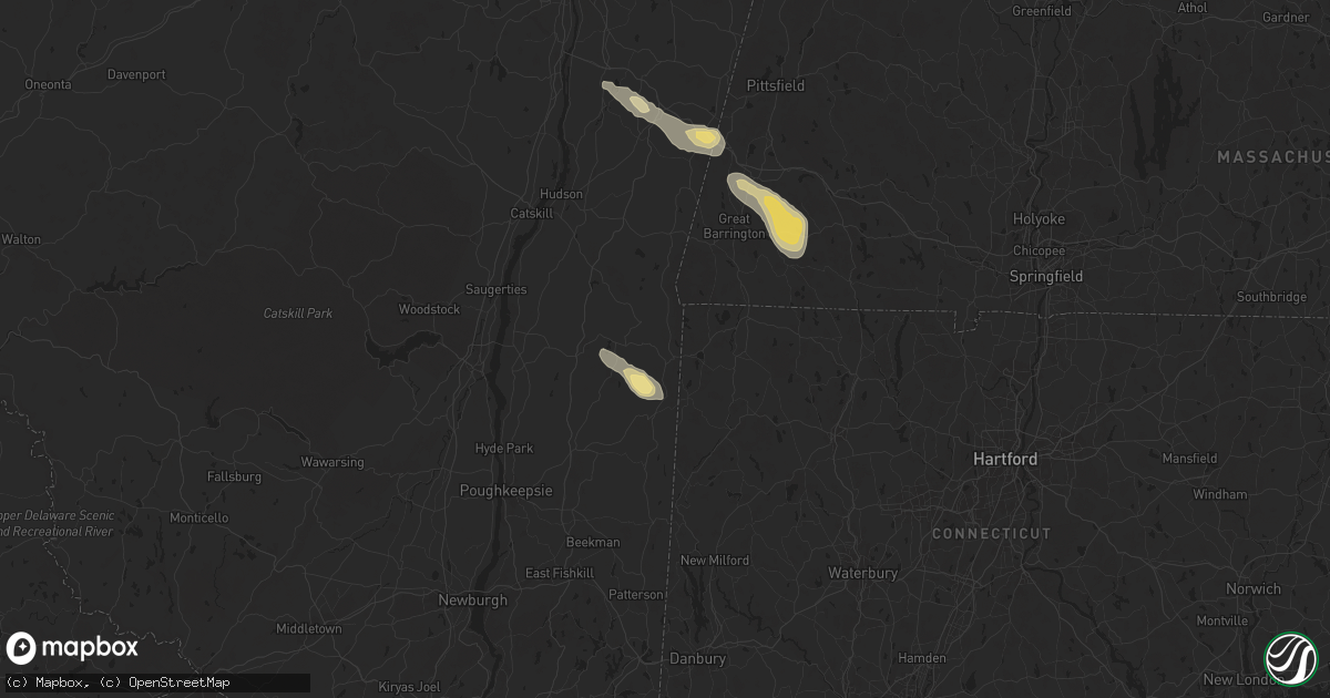 Hail map in Millerton, NY on June 22, 2024