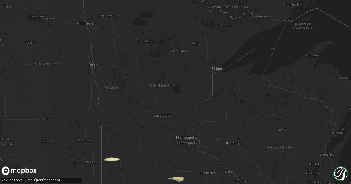 Hail map in Minnesota on June 22, 2024