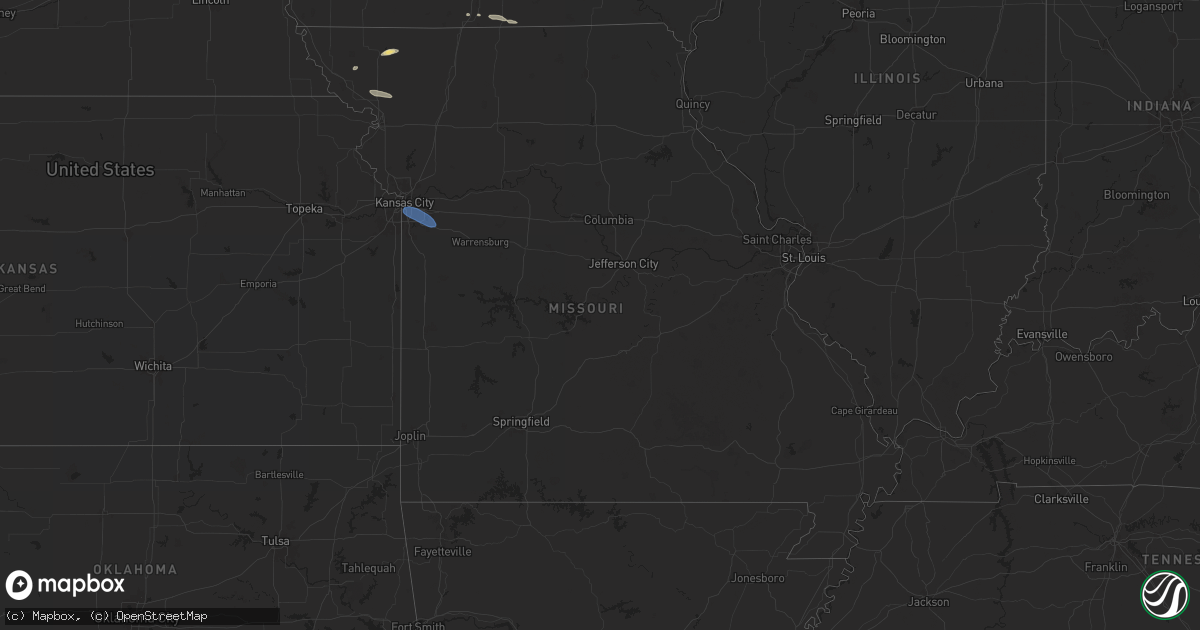 Hail map in Missouri on June 22, 2024