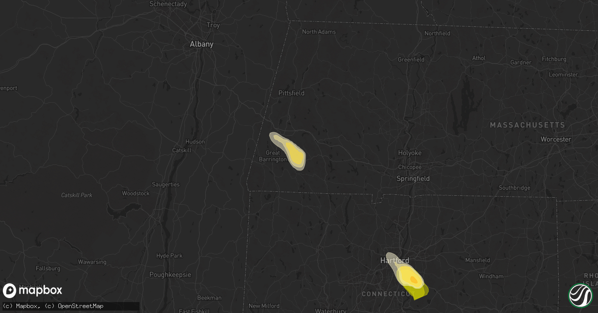 Hail map in Monterey, MA on June 22, 2024