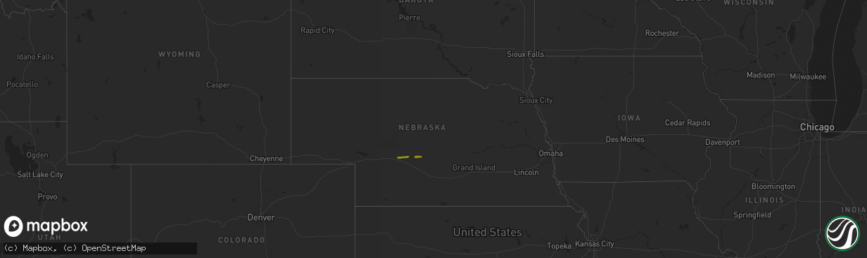 Hail map in Nebraska on June 22, 2024