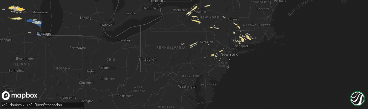 Hail map in Pennsylvania on June 22, 2024
