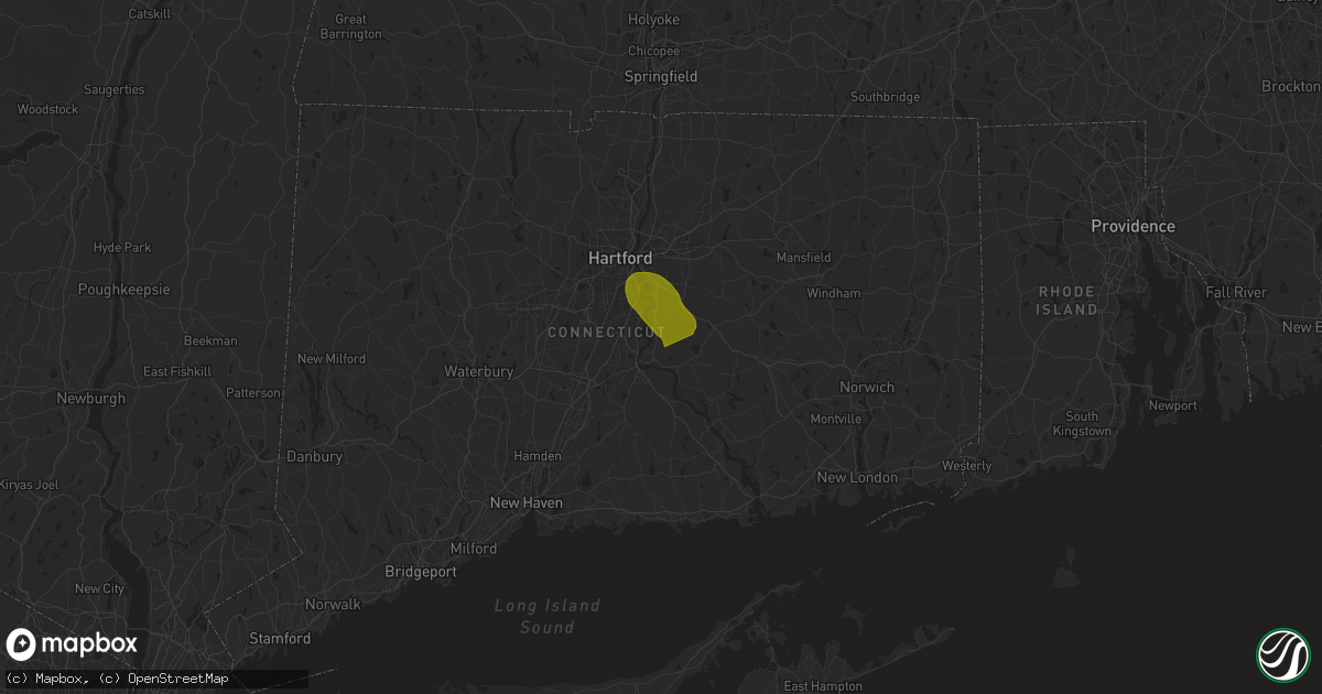 Hail map in Portland, CT on June 22, 2024