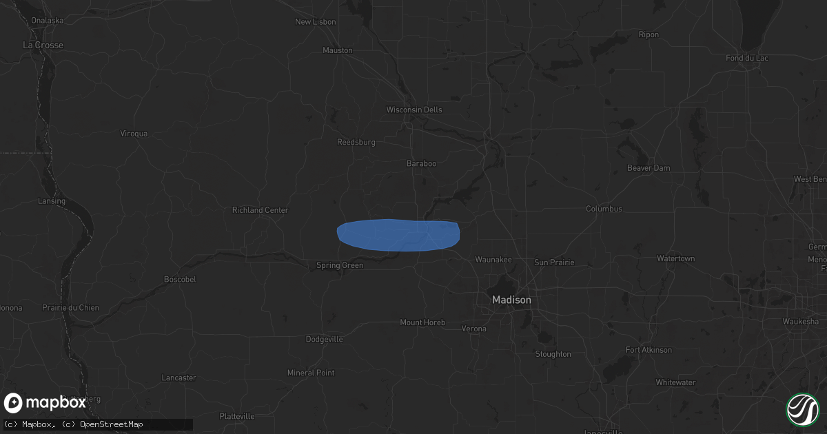 Hail map in Prairie Du Sac, WI on June 22, 2024