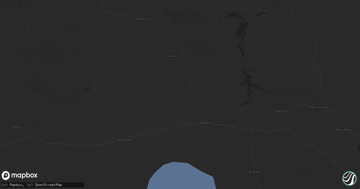 Hail map in Rawlins, WY on June 22, 2024