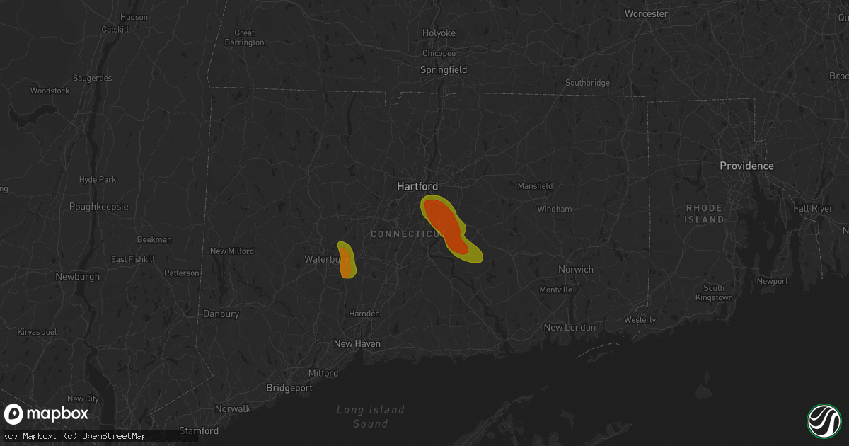 Hail map in Rocky Hill, CT on June 22, 2024