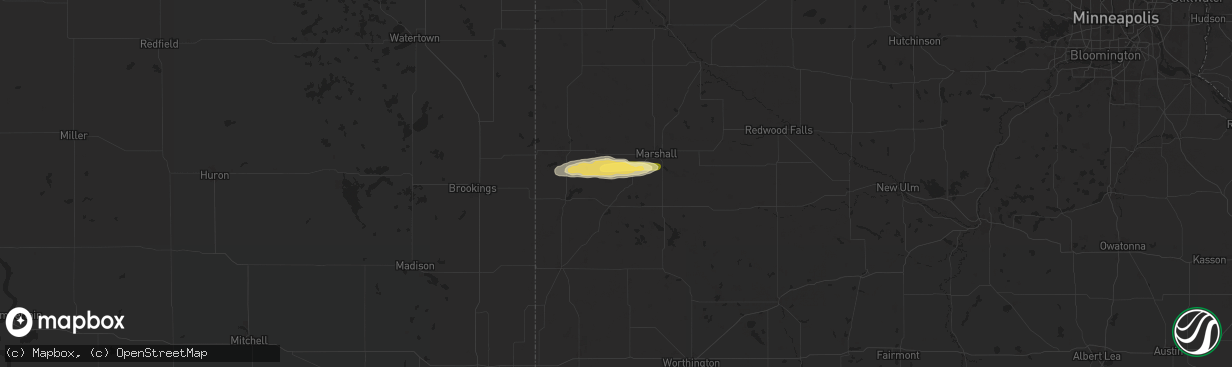 Hail map in Russell, MN on June 22, 2024