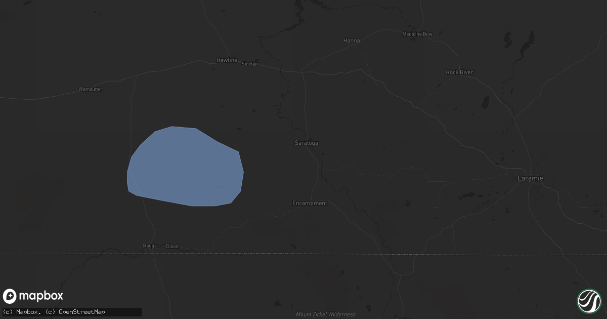 Hail map in Saratoga, WY on June 22, 2024