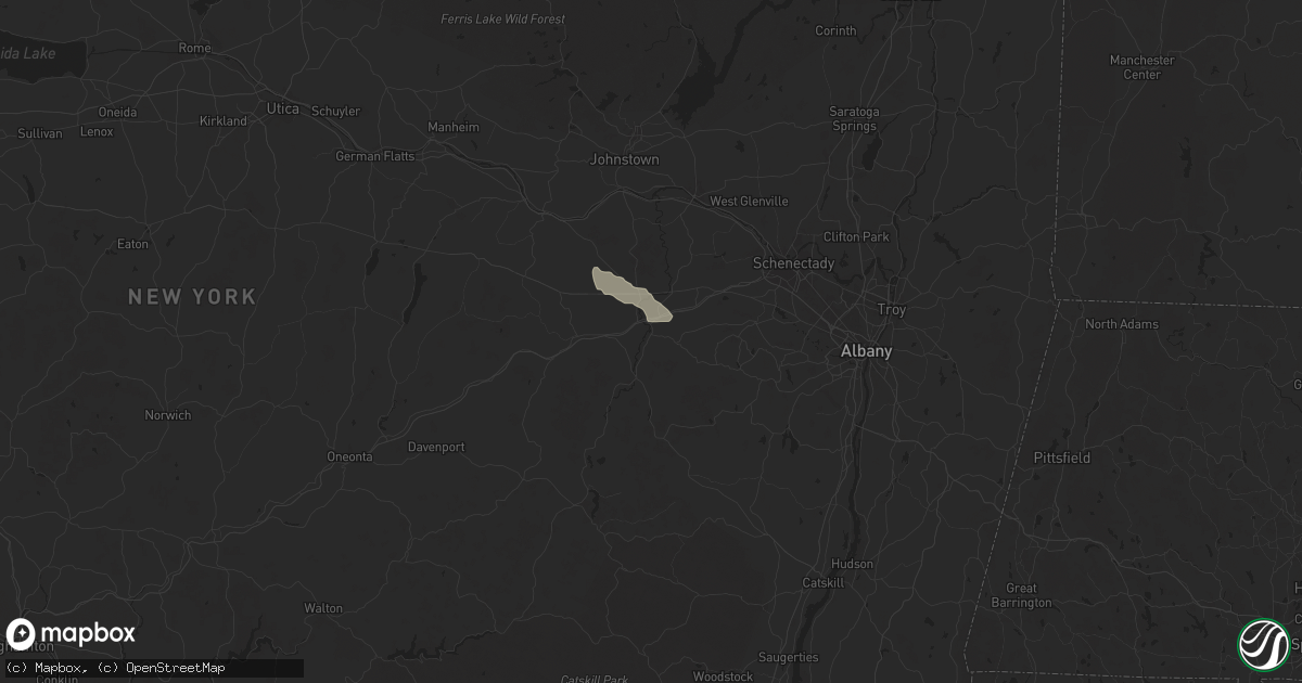 Hail map in Schoharie, NY on June 22, 2024