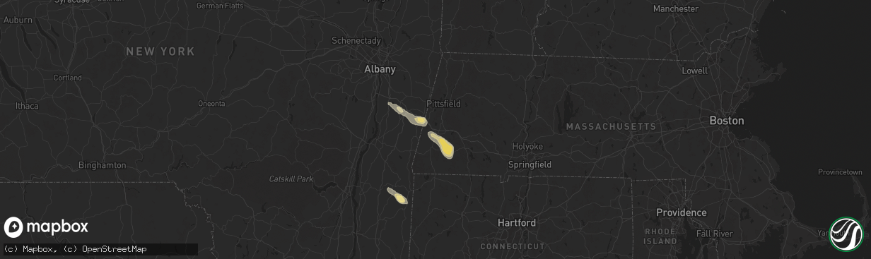 Hail map in Stockbridge, MA on June 22, 2024