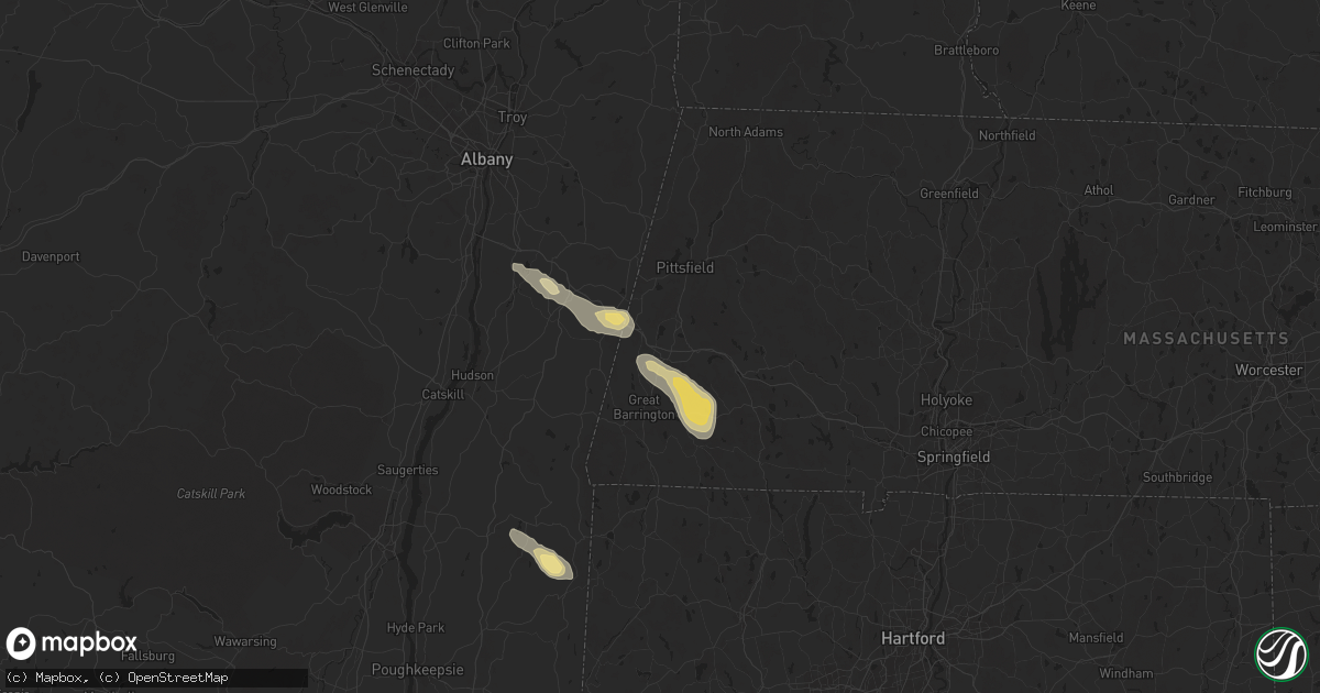 Hail map in Stockbridge, MA on June 22, 2024