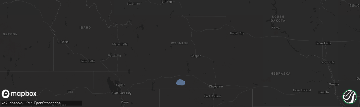 Hail map in Wyoming on June 22, 2024