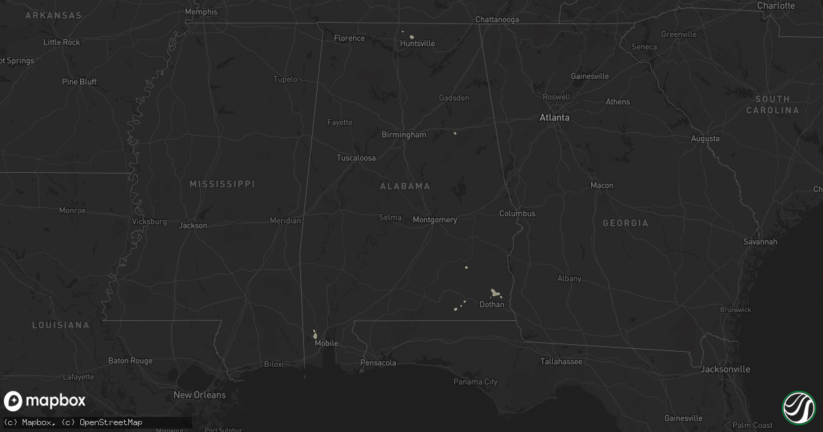 Hail map in Alabama on June 22, 2025