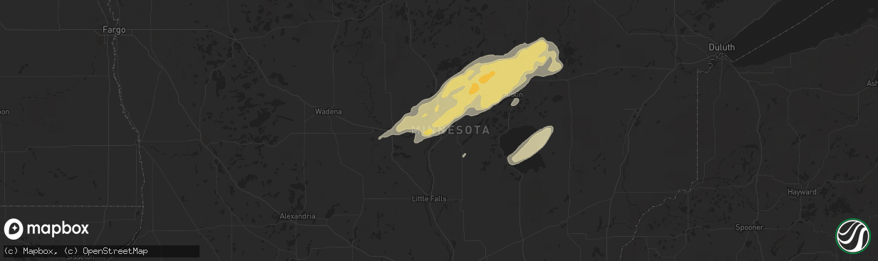 Hail map in Baxter, MN on June 22, 2025