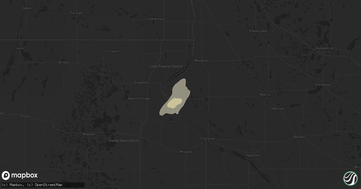 Hail map in Beardsley, MN on June 22, 2025