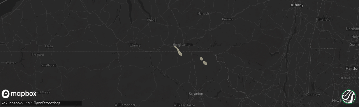 Hail map in Brackney, PA on June 22, 2025