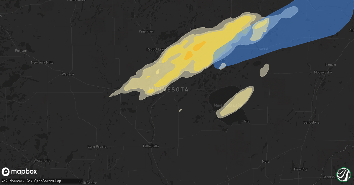 Hail map in Brainerd, MN on June 22, 2025