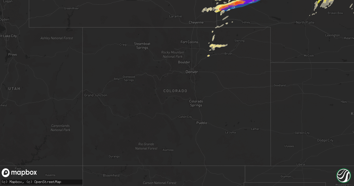 Hail map in Colorado on June 22, 2025
