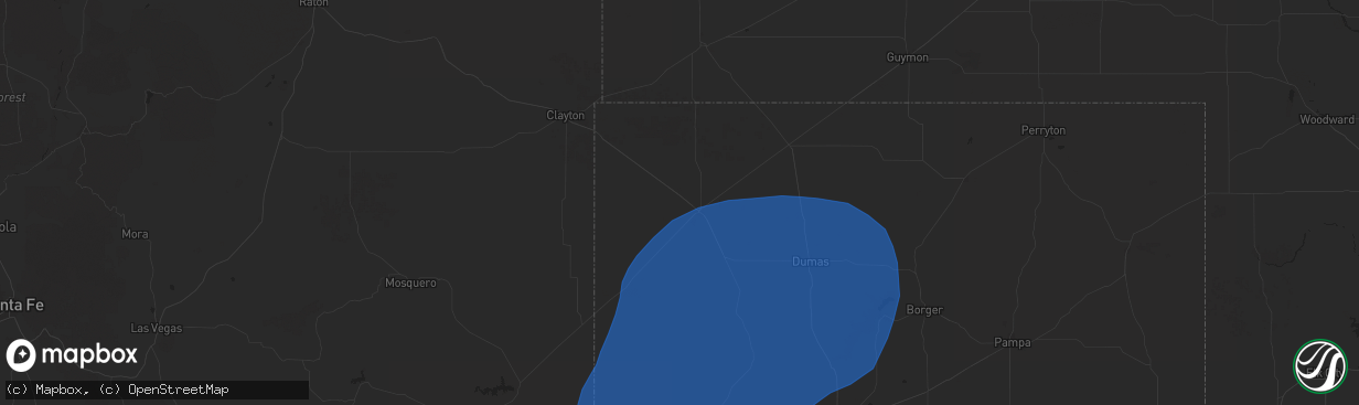 Hail map in Dalhart, TX on June 22, 2025