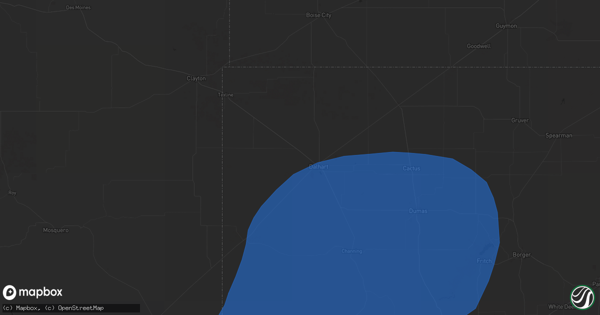 Hail map in Dalhart, TX on June 22, 2025