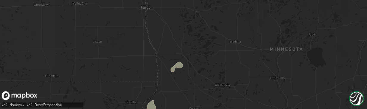 Hail map in Fergus Falls, MN on June 22, 2025