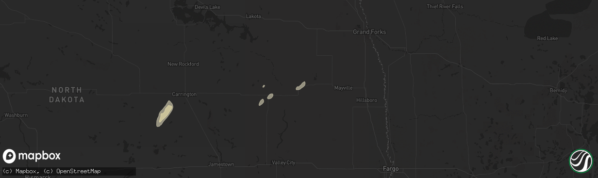 Hail map in Finley, ND on June 22, 2025