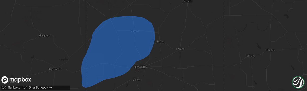 Hail map in Fritch, TX on June 22, 2025
