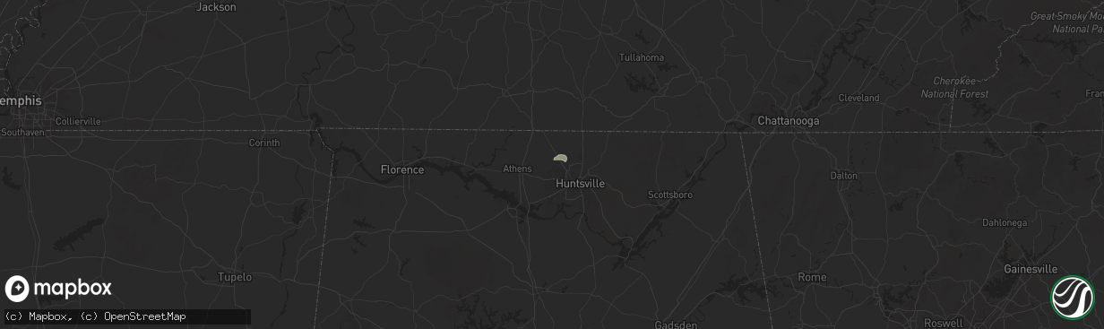 Hail map in Harvest, AL on June 22, 2025