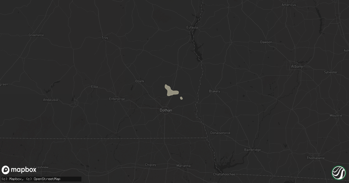 Hail map in Headland, AL on June 22, 2025