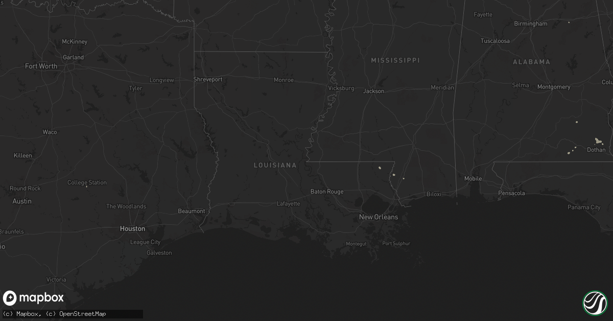 Hail map in Louisiana on June 22, 2025