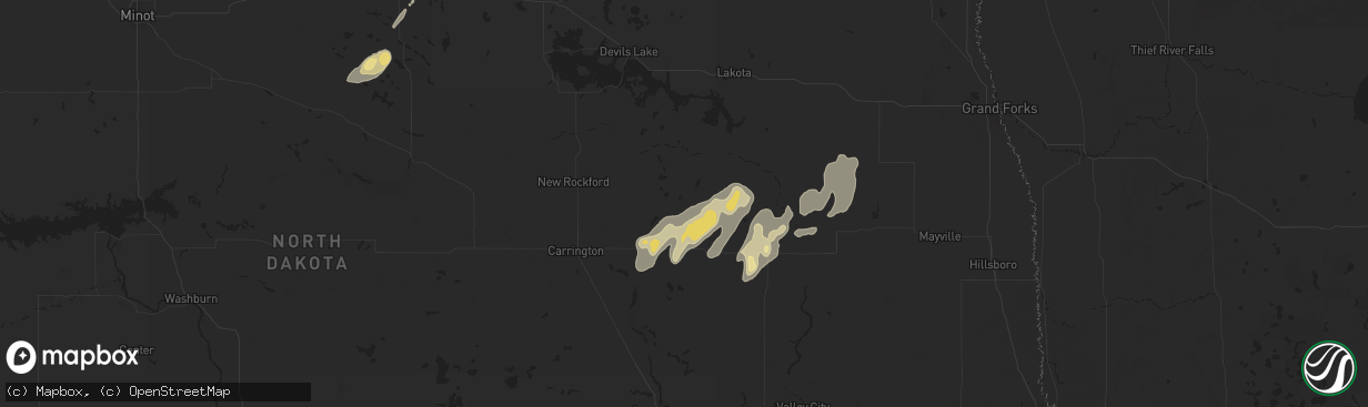 Hail map in Mchenry, ND on June 22, 2025