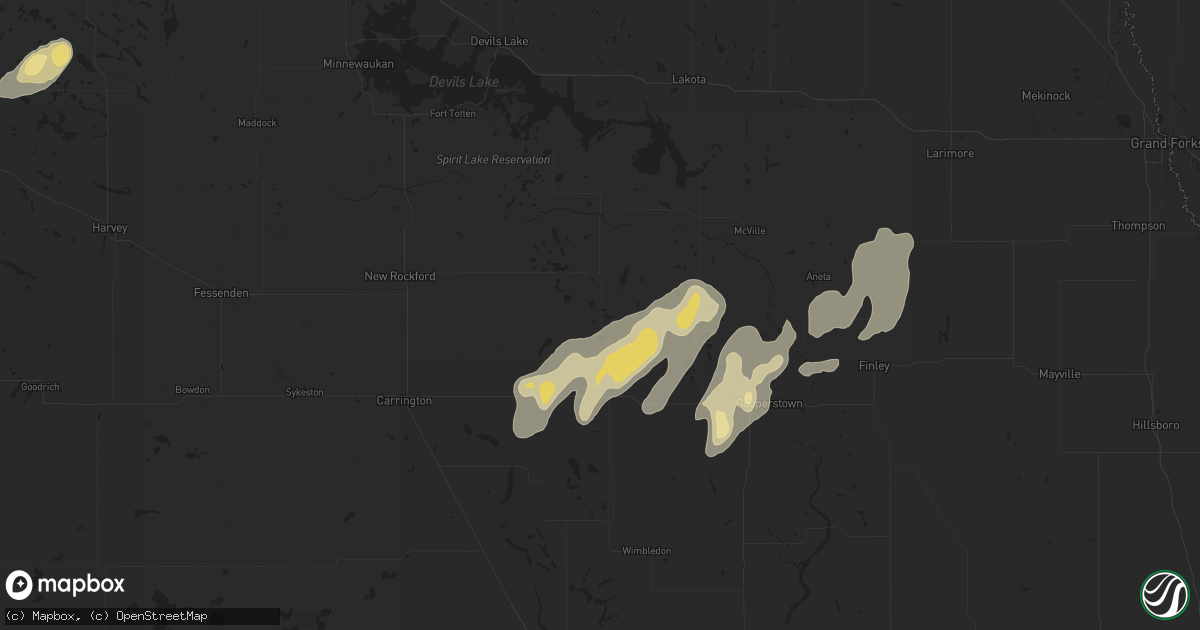 Hail map in Mchenry, ND on June 22, 2025