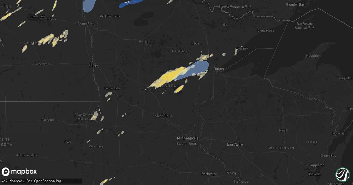 Hail map in Minnesota on June 22, 2025