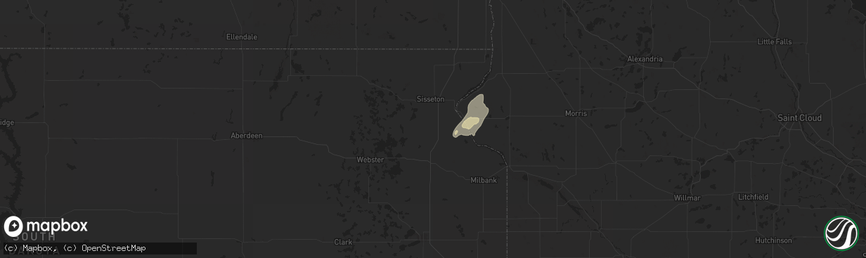 Hail map in Peever, SD on June 22, 2025