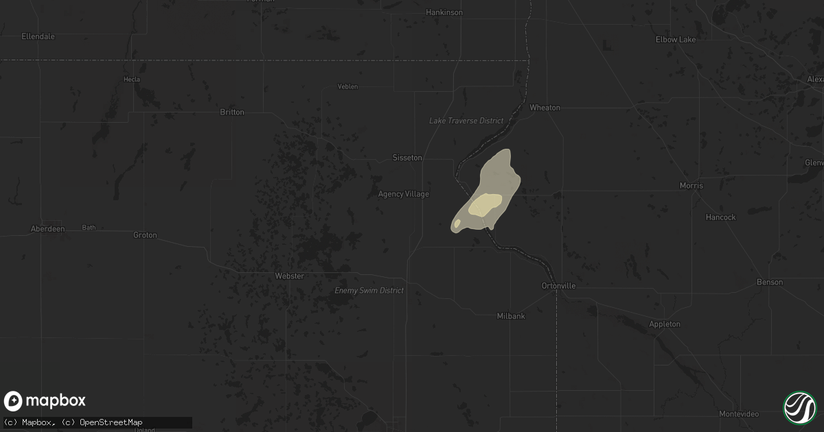 Hail map in Peever, SD on June 22, 2025
