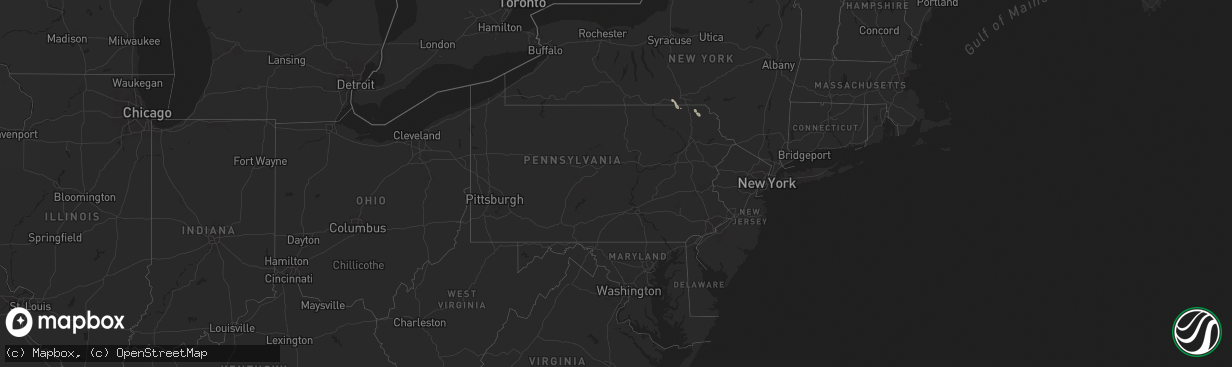 Hail map in Pennsylvania on June 22, 2025