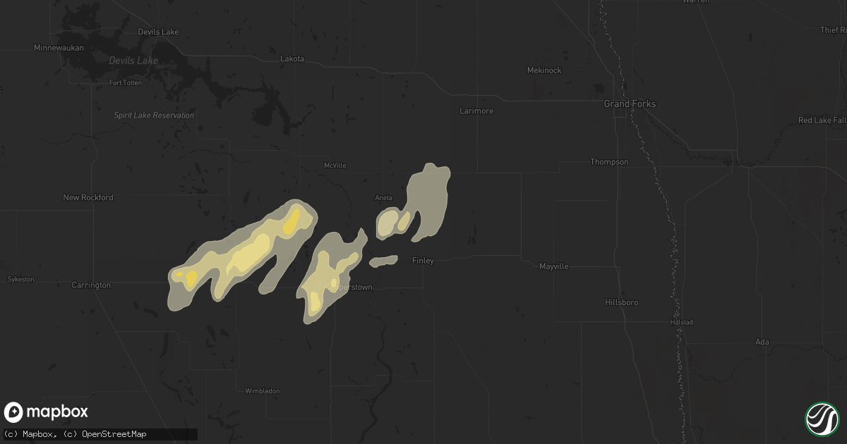 Hail map in Sharon, ND on June 22, 2025