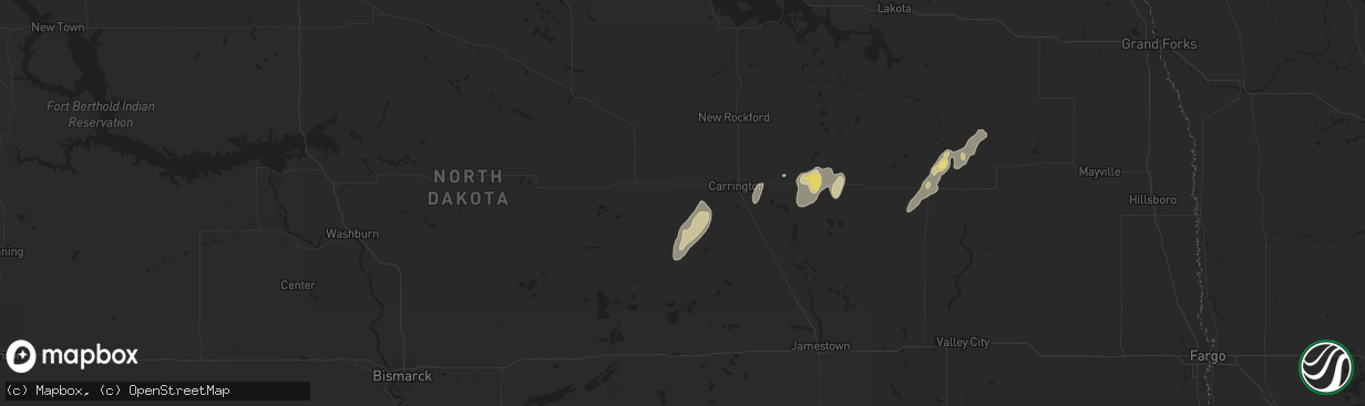 Hail map in Sykeston, ND on June 22, 2025
