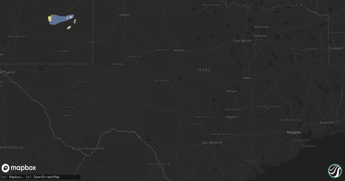 Hail map in Texas on June 22, 2025